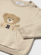 Intarsia sweater, large, boy's, beige, 2341/59