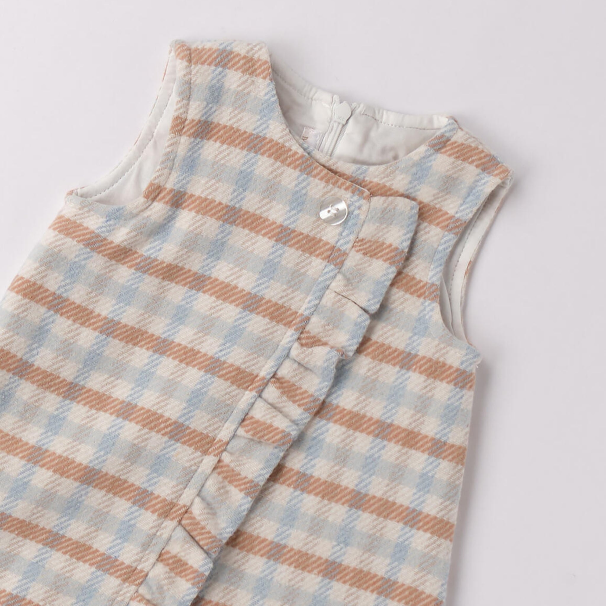 White Check Sleeveless Dress for Baby Girl 3F734/3942