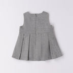 Sleeveless Twill Dress for Baby Girl, Grey, 3F728/8879