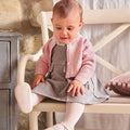 Sleeveless Twill Dress for Baby Girl, Grey, 3F728/8879