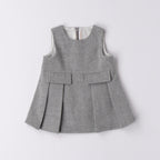 Sleeveless Twill Dress for Baby Girl, Grey, 3F728/8879