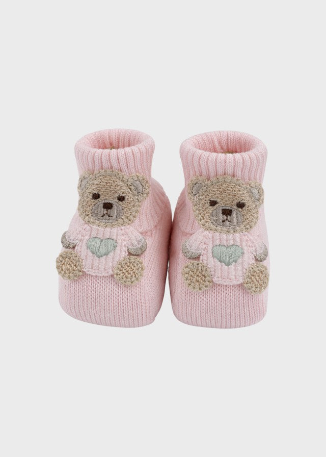 Teddy Slippers with Pink Applique EK60S/R