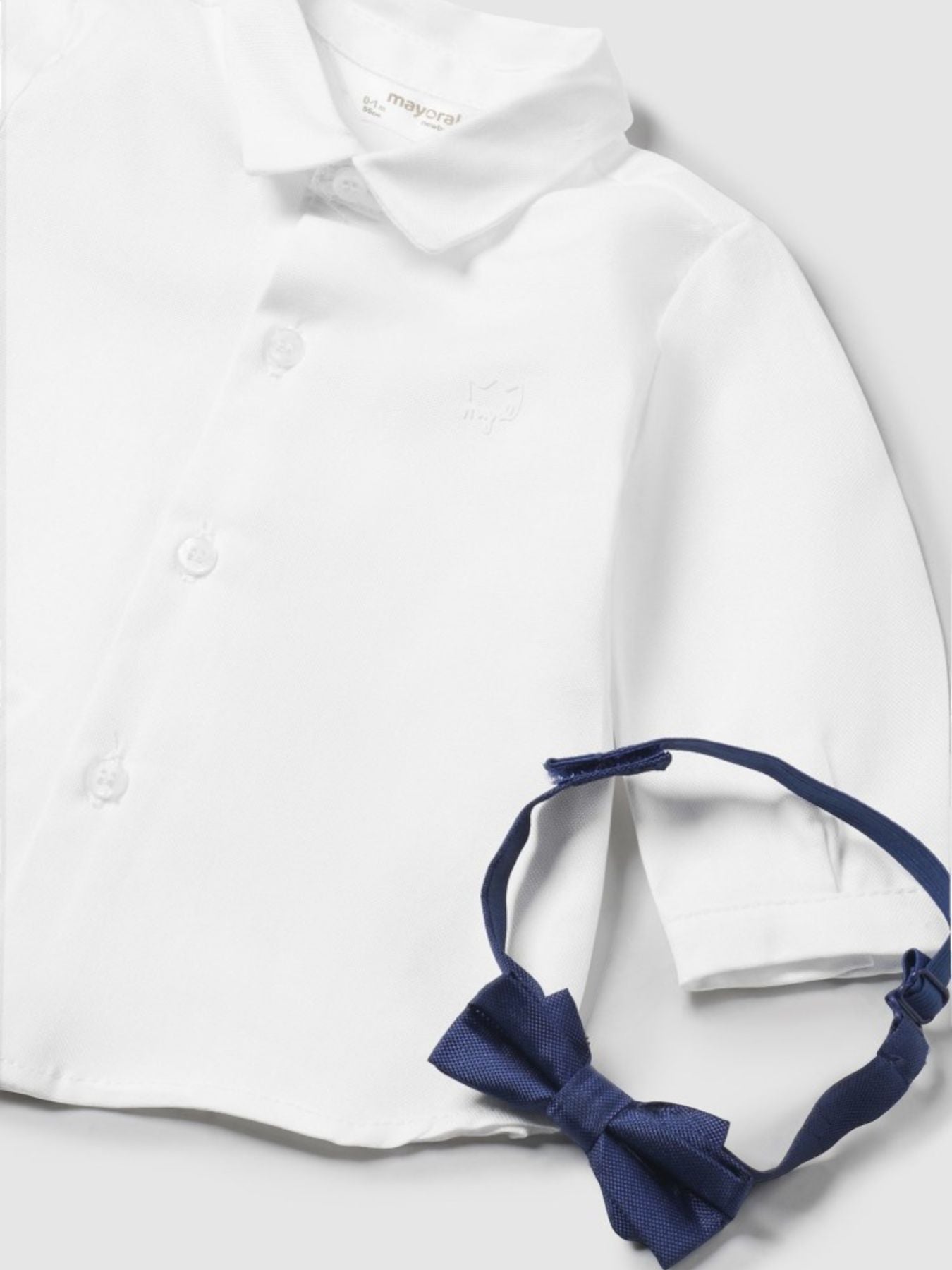 Long-sleeved shirt with bow tie for boys, white 1J-2180/B