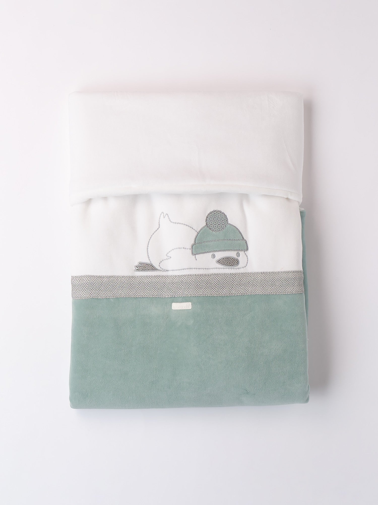 Bicolor Baby Blanket, Chenille Penguin, Crib 3F308/112