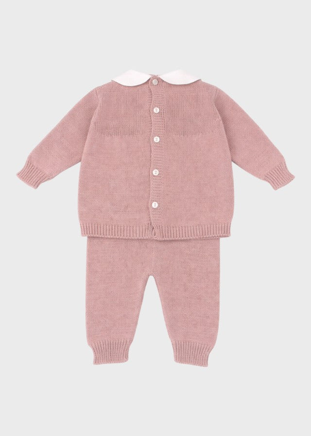 TERESA Pink Embroidered Flower Birth Set