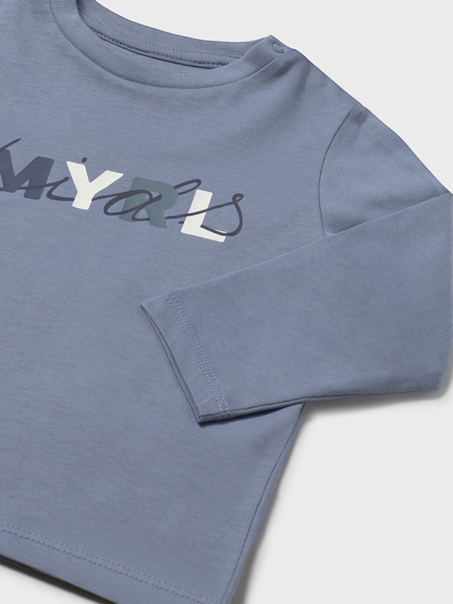 Basic long-sleeved shirt for boys, light blue, size 108/29