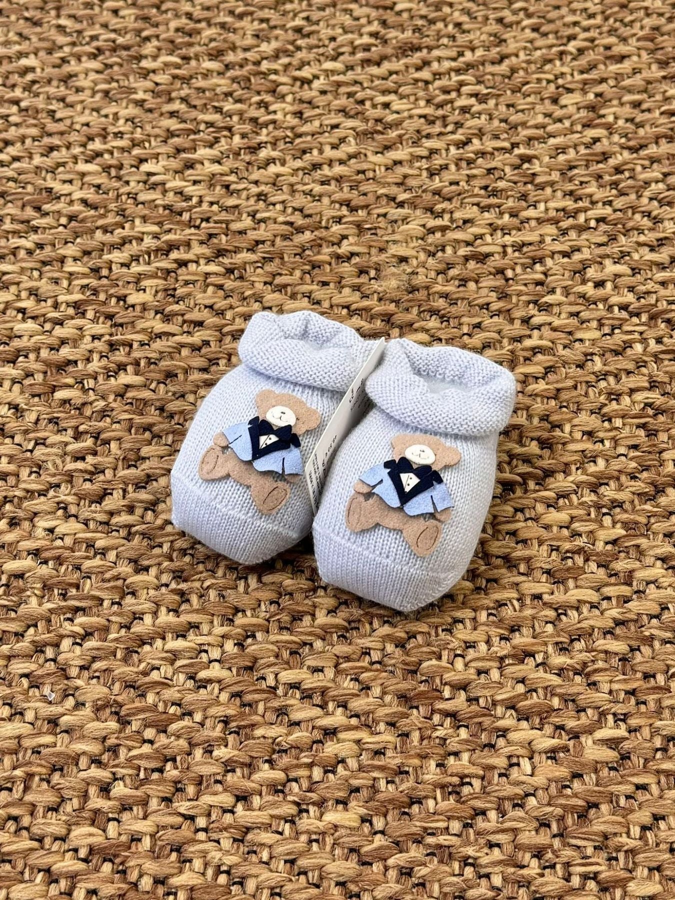 Babbucce Orsetto in smoking Neonato CIELO 30561/A8