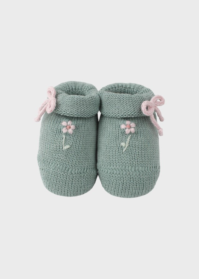 Cotton Slippers Daisies Green 759/V