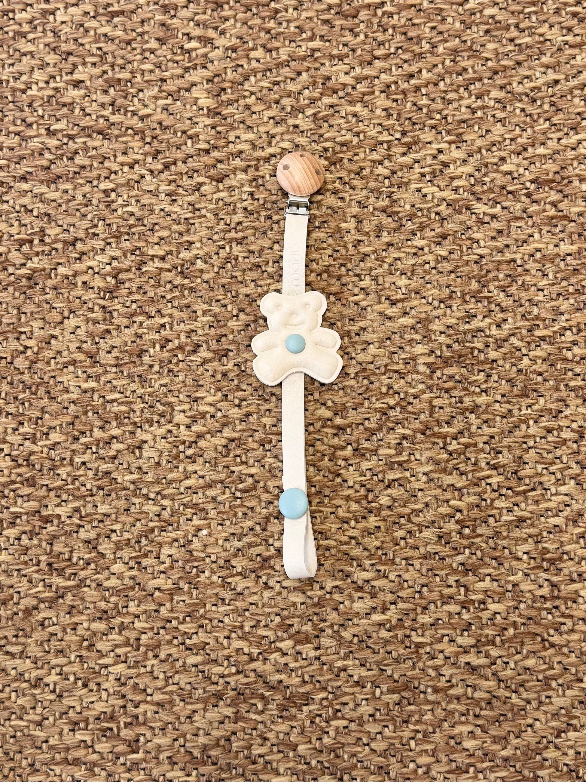 Pacifier Holder Beige Sage Green Cotton - MARLÙ IN910PC/V