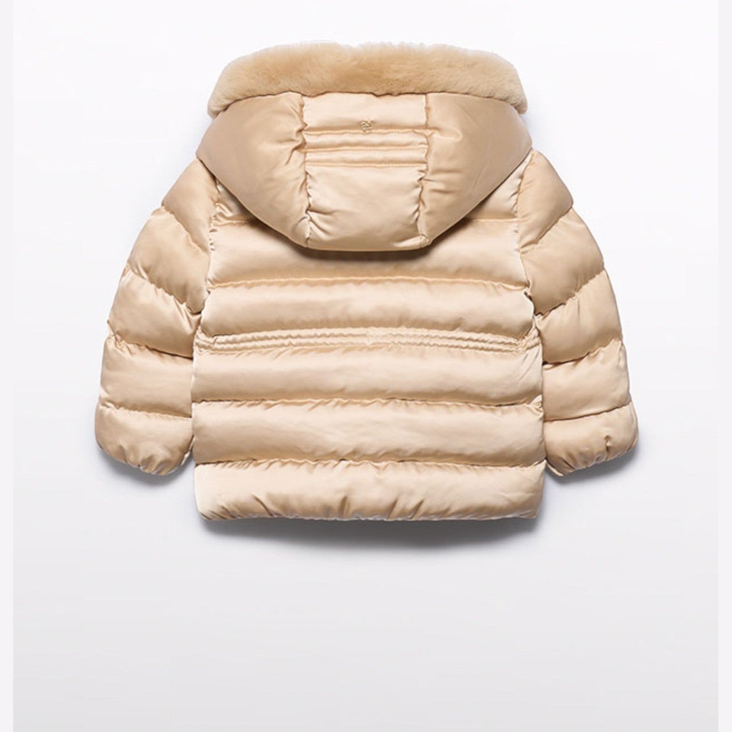 Giubbotto satinato pelo Bimba Beige 5849/14 -  NANU' BABY