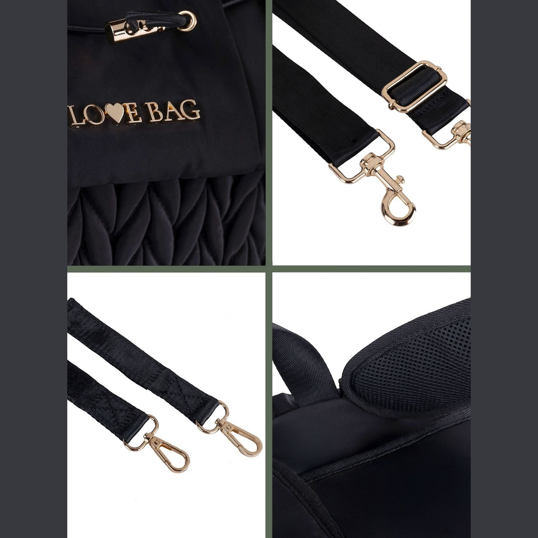 Zaino Maternità Nero LOVE BAG - Tessuto Premium corredino e abbigliamento neonato | NANU' BABY